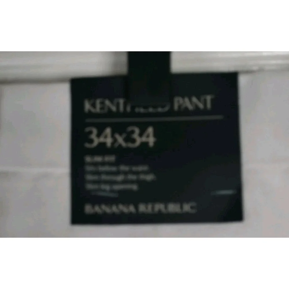 Banana Republic Kentfield Pant Men 34x32 (Tag 34x34) Off White Slim Fit NWT